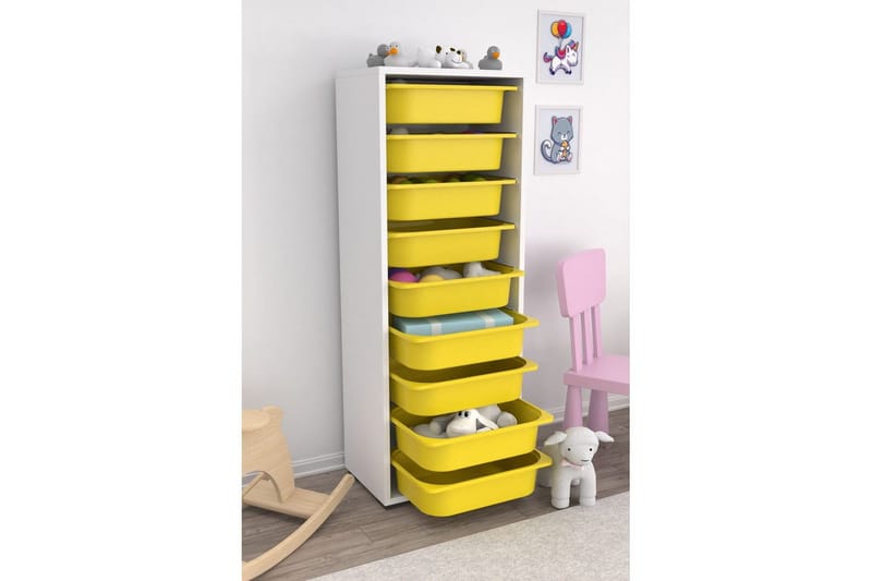 Monikäyttöinen kaappi Stribor Valkoinen / Keltainen - Valkoinen / Keltainen - Säilytys - Piensäilytys - Säilytyslaatikko