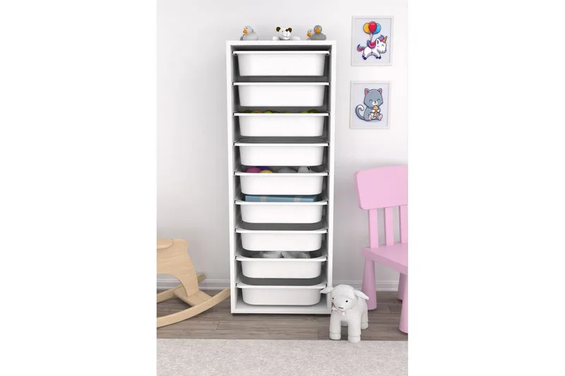 Monikäyttöinen kaappi Stribor Valkoinen - Valkoinen - Säilytys - Piensäilytys - Säilytyslaatikko