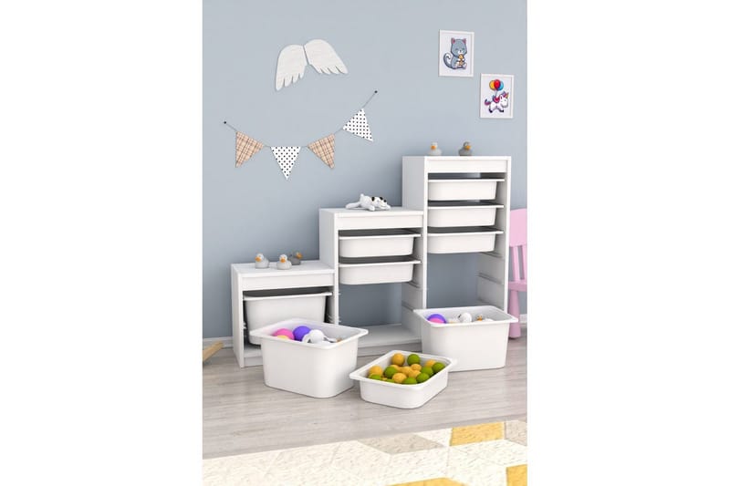 Monikäyttöinen kaappi Swiss Valkoinen - Valkoinen - Säilytys - Piensäilytys - Säilytyslaatikko