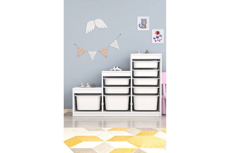 Monikäyttöinen kaappi Swiss Valkoinen - Valkoinen - Säilytys - Piensäilytys - Säilytyslaatikko