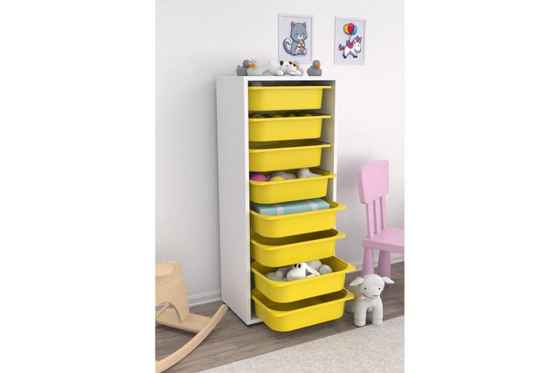 Monikäyttöinen kaappi Versa Valkoinen / Keltainen - Valkoinen / Keltainen - Säilytys - Piensäilytys - Säilytyslaatikko