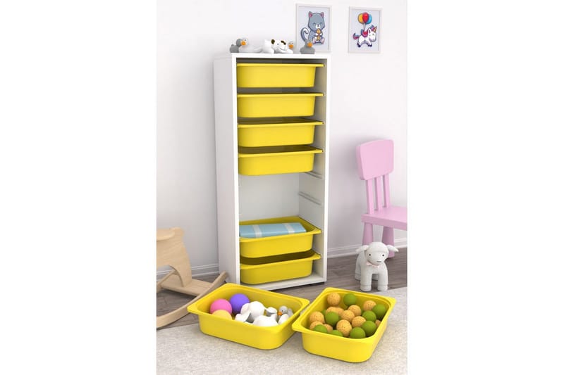 Monikäyttöinen kaappi Versa Valkoinen / Keltainen - Valkoinen / Keltainen - Säilytys - Piensäilytys - Säilytyslaatikko