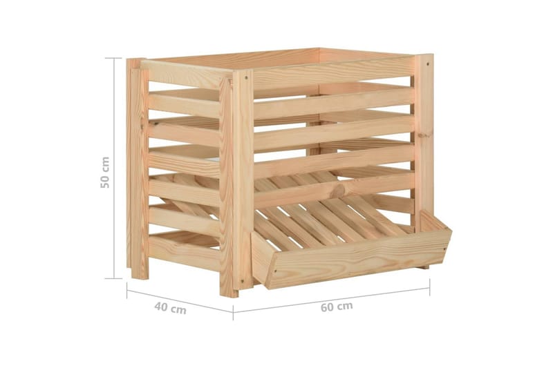 Perunalaatikko 60x40x50 cm täysi mänty - Ruskea - Säilytys - Piensäilytys - Säilytyslaatikko