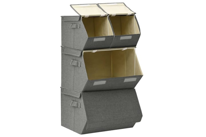 Pinottava 4-osainen säilytyslaatikkosarja kangas antrasiitti - Antrasiitti - Säilytyslaatikko - Laatikko