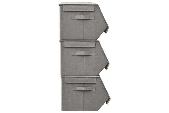 Pinottava 4-osainen säilytyslaatikkosarja kangas harmaa - Harmaa - Säilytyslaatikko - Laatikko