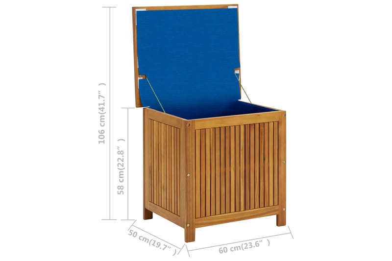 Puutarhan varastolaatikko 60x50x106 cm täysi akaasiapuu - Ruskea - Säilytys - Piensäilytys - Säilytyslaatikko