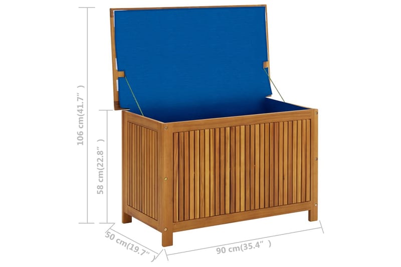 Puutarhan varastolaatikko 90x50x106 cm täysi akaasiapuu - Ruskea - Säilytys - Piensäilytys - Säilytyslaatikko
