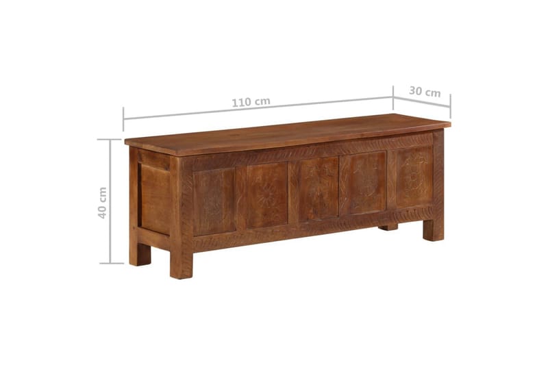 Säilytyslaatikko 110x30x40 cm täysi mangopuu - Ruskea - Säilytys - Piensäilytys - Säilytyslaatikko