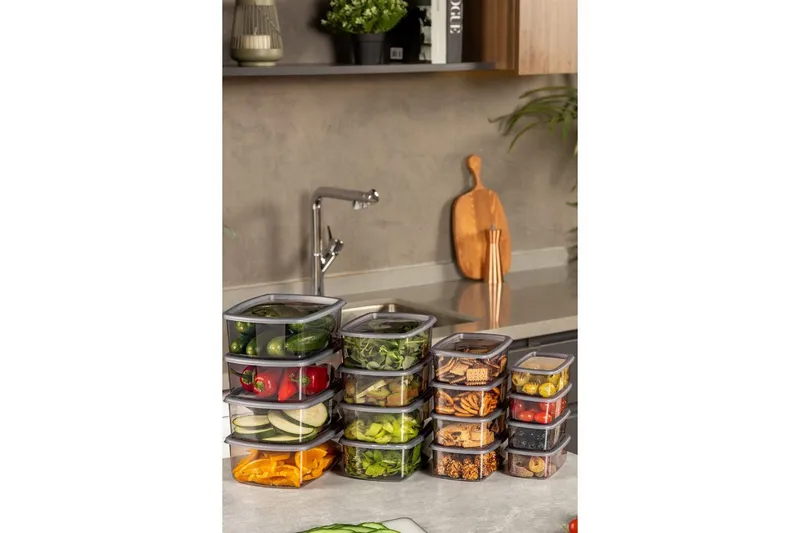 Säilytyslaatikko (16 kappaletta) Rasalas16 Antrasiitti - Antrasiitti - Säilytys - Piensäilytys - Säilytyslaatikko