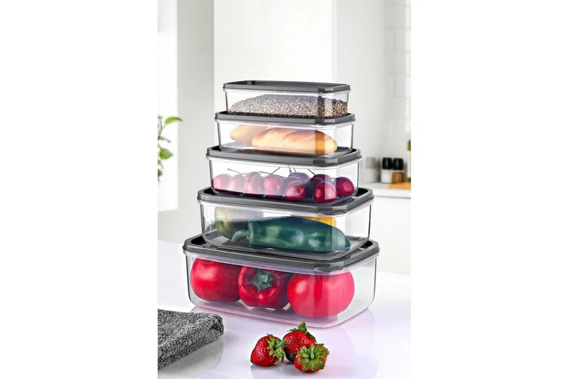 Säilytyslaatikko (5 kappaletta) Quantis Läpinäkyvä - Monivärinen - Säilytys - Piensäilytys - Säilytyslaatikko