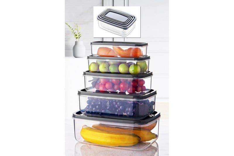 Säilytyslaatikko (5 kappaletta) Quantis Läpinäkyvä - Monivärinen - Säilytys - Piensäilytys - Säilytyslaatikko