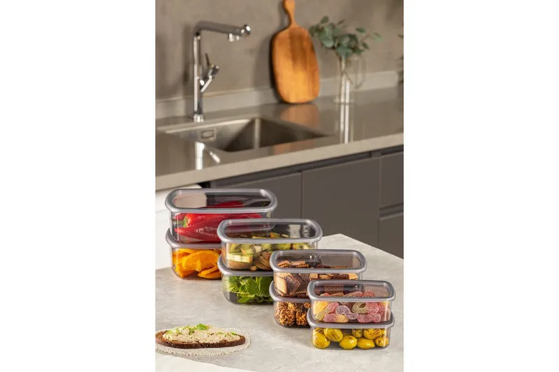 Säilytyslaatikko (8 kappaletta) Rasalas8 Antrasiitti - Tummanharmaa - Säilytys - Piensäilytys - Säilytyslaatikko