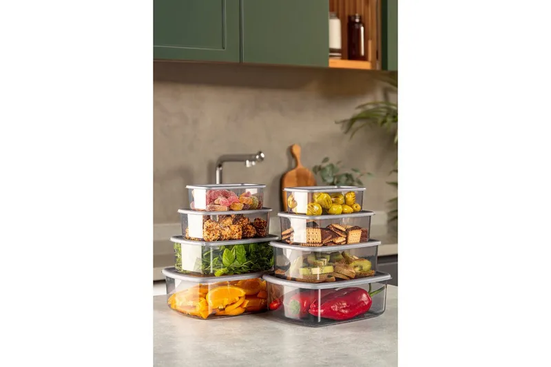 Säilytyslaatikko (8 kappaletta) Rasalas8 Antrasiitti - Tummanharmaa - Säilytys - Piensäilytys - Säilytyslaatikko