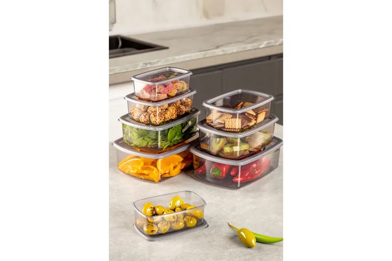 Säilytyslaatikko (8 kappaletta) Rasalas8 Antrasiitti - Tummanharmaa - Säilytys - Piensäilytys - Säilytyslaatikko