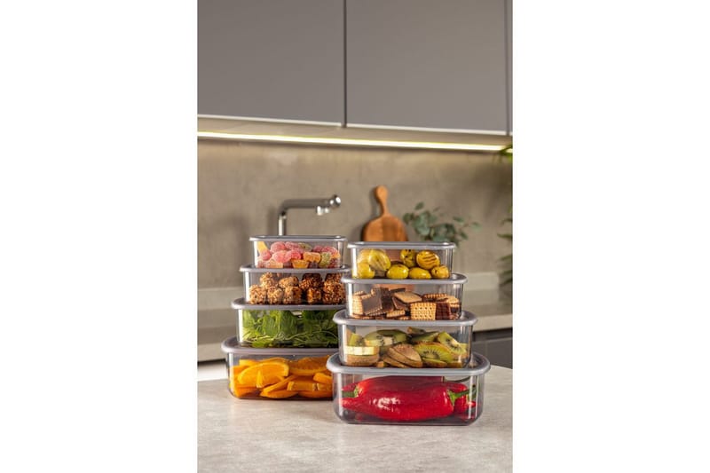 Säilytyslaatikko (8 kappaletta) Rasalas8 Antrasiitti, Tummanharmaa