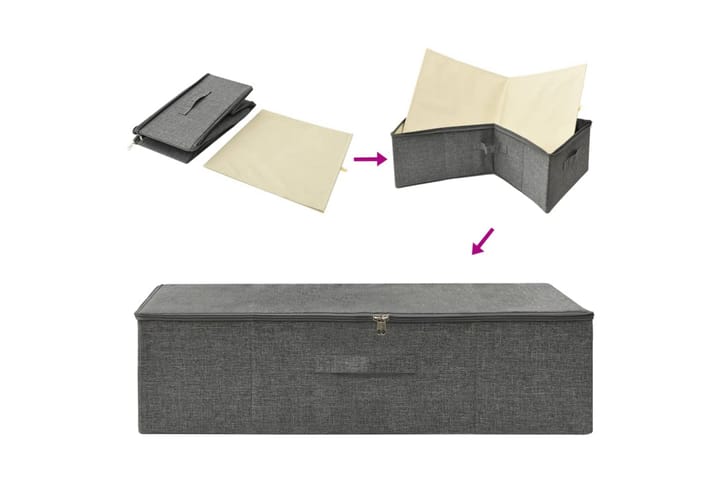 Säilytyslaatikko kangas 70x40x18 cm antrasiitti - Antrasiitti - Laatikko - Säilytyslaatikko