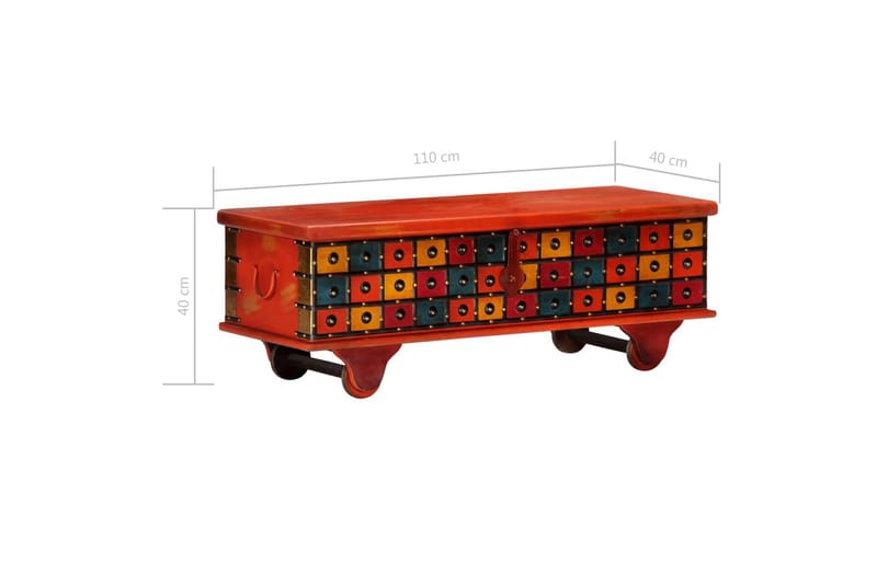 Säilytyslaatikko punainen 110x40x40 cm täysi akaasiapuu - Punainen - Säilytys - Piensäilytys - Säilytyslaatikko