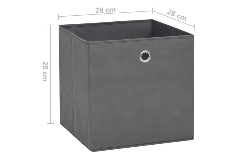 Säilytyslaatikot 10 kpl kuitukangas 28x28x28 cm harmaa - Harmaa - Säilytys - Piensäilytys - Säilytyslaatikko