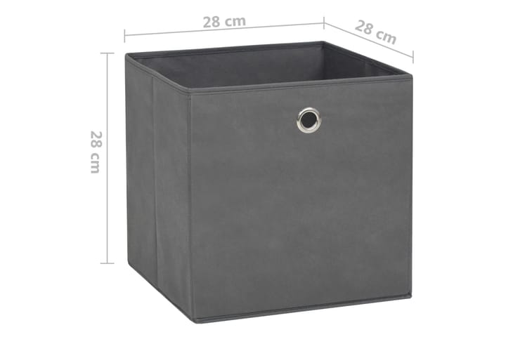 Säilytyslaatikot 10 kpl kuitukangas 28x28x28 cm harmaa - Harmaa - Säilytyslaatikko - Laatikko