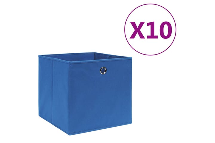 Säilytyslaatikot 10 kpl kuitukangas 28x28x28 cm sininen - Sininen - Säilytyslaatikko - Laatikko