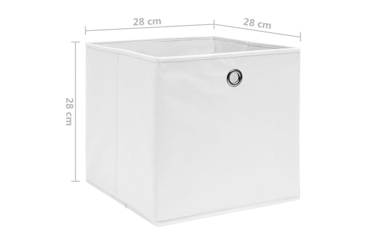 Säilytyslaatikot 10 kpl kuitukangas 28x28x28 cm valkoinen - Valkoinen - Säilytyslaatikko - Laatikko