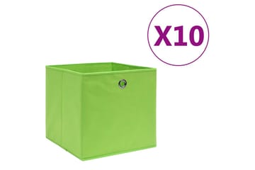 Säilytyslaatikot 10 kpl kuitukangas 28x28x28 cm vihreä - Vihreä - Säilytys - Piensäilytys - Säilytyslaatikko