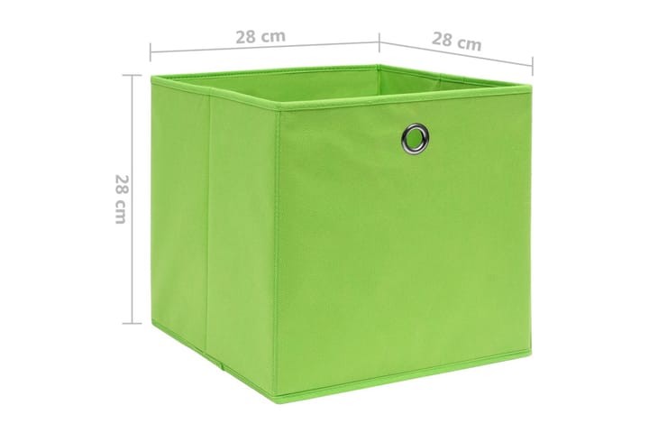 Säilytyslaatikot 10 kpl kuitukangas 28x28x28 cm vihreä - Vihreä - Säilytyslaatikko - Laatikko