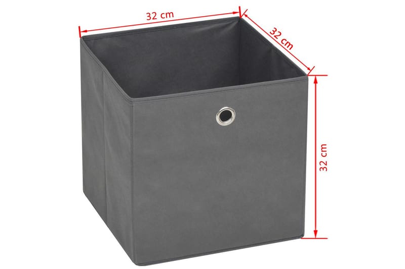 Säilytyslaatikot 10 kpl kuitukangas 32x32x32 cm harmaa - Harmaa - Säilytys - Piensäilytys - Säilytyslaatikko