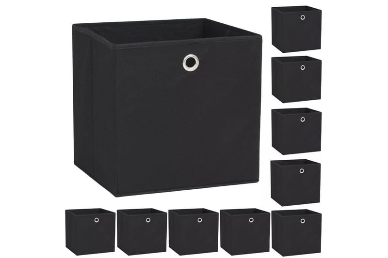 Säilytyslaatikot 10 kpl kuitukangas 32x32x32 cm musta - Musta - Säilytys - Piensäilytys - Säilytyslaatikko
