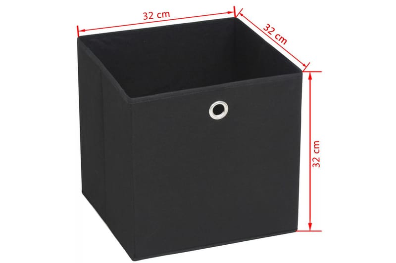 Säilytyslaatikot 10 kpl kuitukangas 32x32x32 cm musta - Musta - Säilytys - Piensäilytys - Säilytyslaatikko