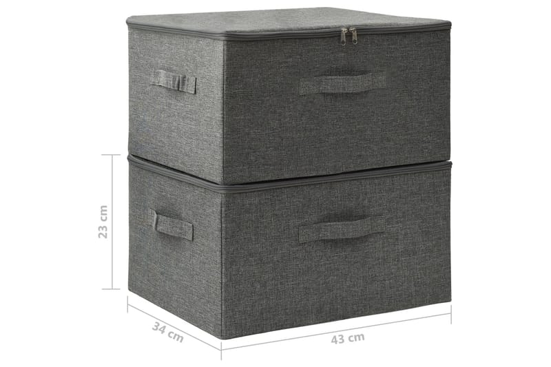 Säilytyslaatikot 2 kpl kangas 43x34x23 cm antrasiitti - Antrasiitti - Säilytys - Piensäilytys - Säilytyslaatikko