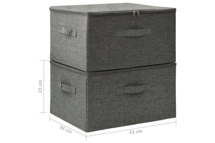 Säilytyslaatikot 2 kpl kangas 43x34x23 cm antrasiitti - Antrasiitti - Säilytyslaatikko - Laatikko