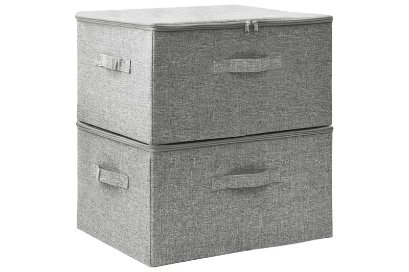 Säilytyslaatikot 2 kpl kangas 43x34x23 cm harmaa - Harmaa - Säilytys - Piensäilytys - Säilytyslaatikko