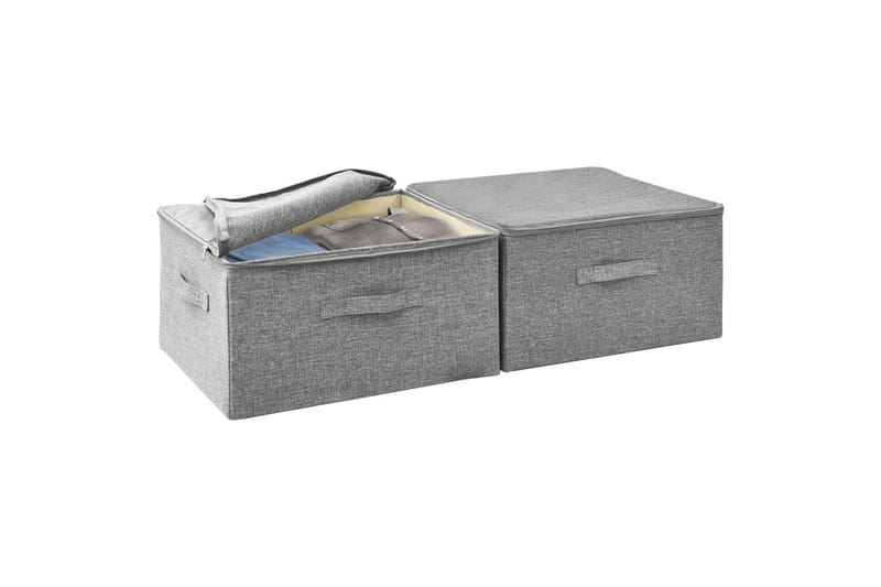 Säilytyslaatikot 2 kpl kangas 43x34x23 cm harmaa - Harmaa - Säilytys - Piensäilytys - Säilytyslaatikko