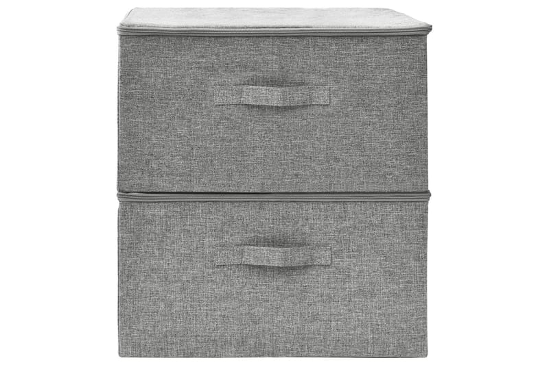 Säilytyslaatikot 2 kpl kangas 43x34x23 cm harmaa - Harmaa - Säilytys - Piensäilytys - Säilytyslaatikko