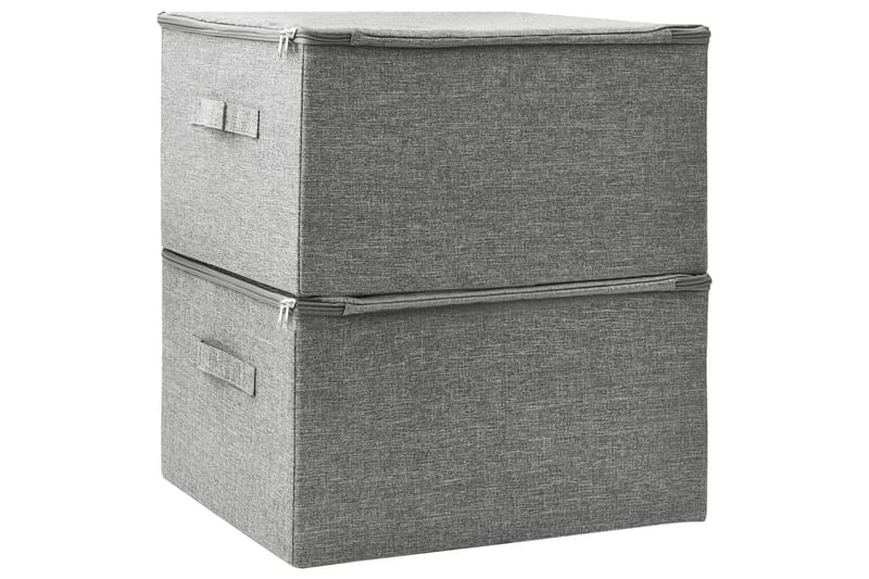 Säilytyslaatikot 2 kpl kangas 43x34x23 cm harmaa - Harmaa - Säilytys - Piensäilytys - Säilytyslaatikko