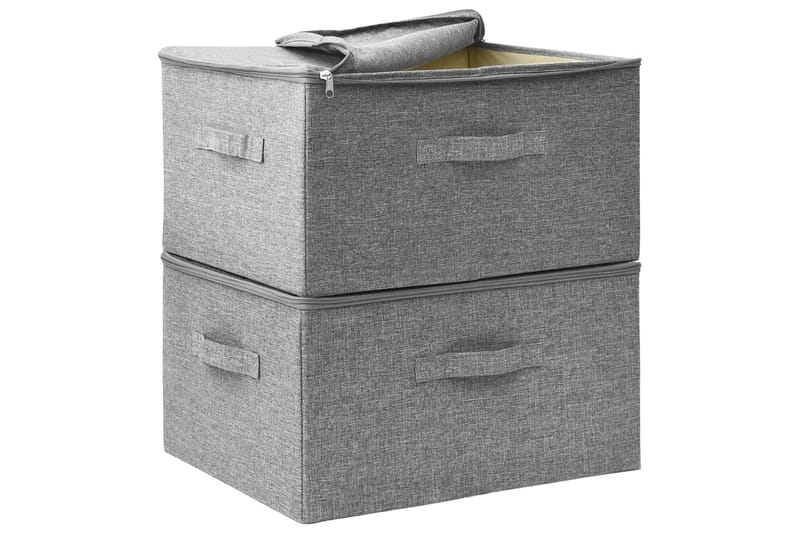 Säilytyslaatikot 2 kpl kangas 43x34x23 cm harmaa - Harmaa - Säilytys - Piensäilytys - Säilytyslaatikko