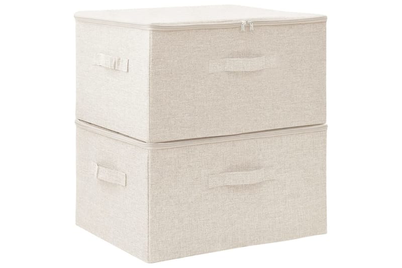Säilytyslaatikot 2 kpl kangas 43x34x23 cm kerma - Kerma - Säilytys - Piensäilytys - Säilytyslaatikko