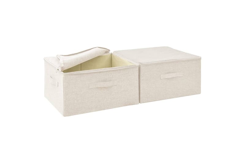 Säilytyslaatikot 2 kpl kangas 43x34x23 cm kerma - Kerma - Säilytys - Piensäilytys - Säilytyslaatikko