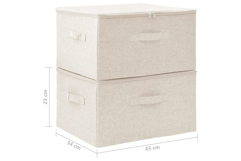 Säilytyslaatikot 2 kpl kangas 43x34x23 cm kerma - Kerma - Säilytys - Piensäilytys - Säilytyslaatikko