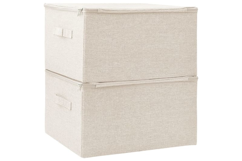 Säilytyslaatikot 2 kpl kangas 43x34x23 cm kerma - Kerma - Säilytys - Piensäilytys - Säilytyslaatikko