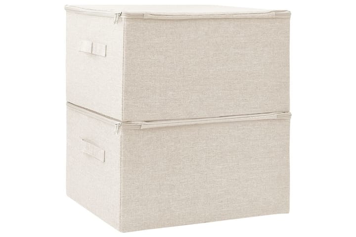 Säilytyslaatikot 2 kpl kangas 43x34x23 cm kerma - Kerma - Säilytyslaatikko - Laatikko