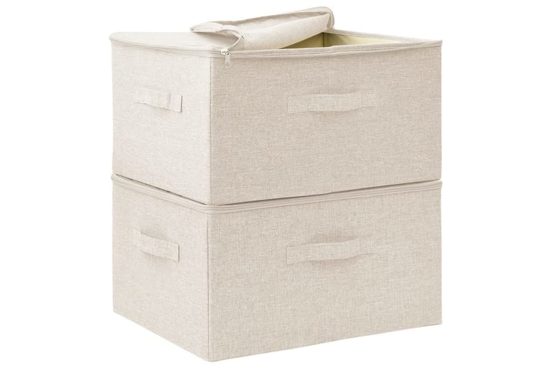 Säilytyslaatikot 2 kpl kangas 43x34x23 cm kerma - Kerma - Säilytys - Piensäilytys - Säilytyslaatikko