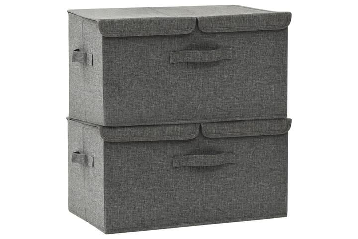 Säilytyslaatikot 2 kpl kangas 50x30x25 cm antrasiitti - Antrasiitti - Säilytyslaatikko - Laatikko