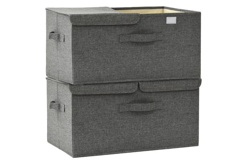 Säilytyslaatikot 2 kpl kangas 50x30x25 cm antrasiitti - Antrasiitti - Säilytys - Piensäilytys - Säilytyslaatikko