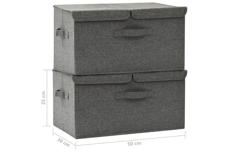 Säilytyslaatikot 2 kpl kangas 50x30x25 cm antrasiitti - Antrasiitti - Säilytys - Piensäilytys - Säilytyslaatikko