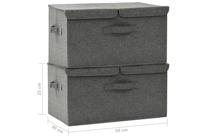 Säilytyslaatikot 2 kpl kangas 50x30x25 cm antrasiitti - Antrasiitti - Laatikko - Säilytyslaatikko
