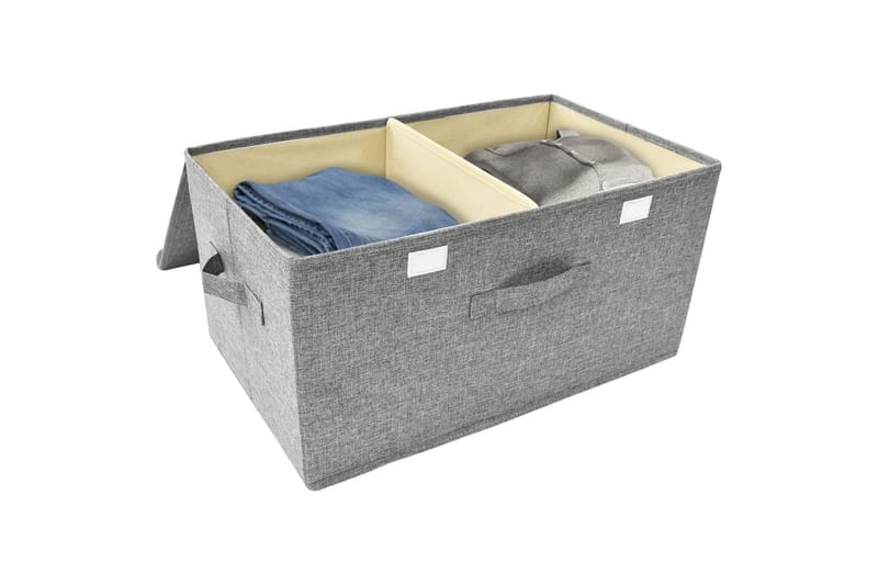 Säilytyslaatikot 2 kpl kangas 50x30x25 cm harmaa - Harmaa - Säilytys - Piensäilytys - Säilytyslaatikko