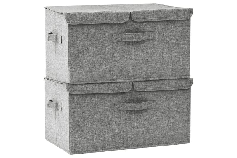 Säilytyslaatikot 2 kpl kangas 50x30x25 cm harmaa - Harmaa - Säilytys - Piensäilytys - Säilytyslaatikko