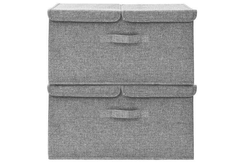 Säilytyslaatikot 2 kpl kangas 50x30x25 cm harmaa - Harmaa - Säilytys - Piensäilytys - Säilytyslaatikko